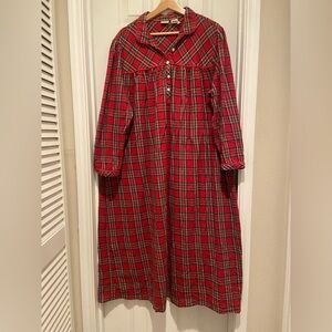 L.L.Bean Red Plaid Nightgown